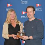 Jennifer Kelly presenting Ross McDonald with the Silver Fox Trophy 