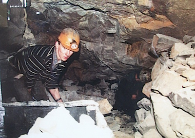 Kevin Keaveney working in the mine