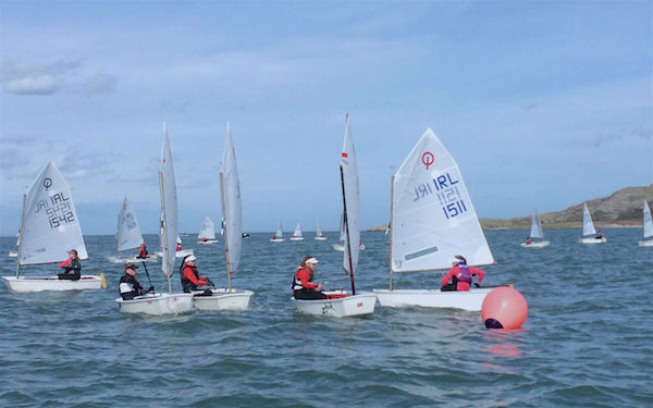 'Girl Power!' Five girls reach the top mark at the front of the fleet