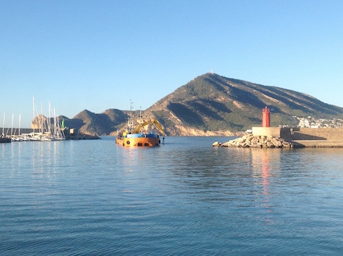 Dredger busy at work in Altea