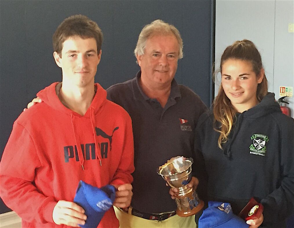 HYC's Shane McLoughlin with Saoirse Kelly - winners of the 420 Class
