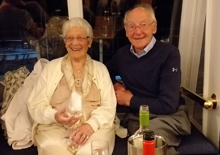 “Getting used to each other…..” Jean and Neville celebrate their 68th wedding anniversary in Howth Yacht Club in 2019. Photo: Pat Murphy
