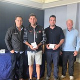 2018 Squib Easterns Silver Fleet - Simon Sheehan & Alan Quinn (HYC) with Gary Cullen  (Provident CRM) and Rear Commodore Paddy Judge