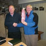 Gerry O'Neill presenting Gerry Sargent with ribs to replace his own injured ones!